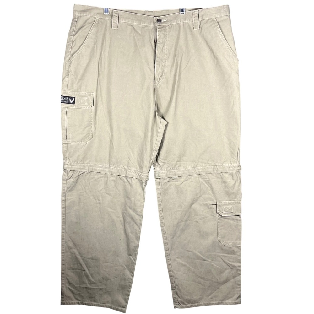 Harley-Davidson‎ Convertible Cargo Pants Mens 44 Olive Ripstop Biker Zip Off Leg